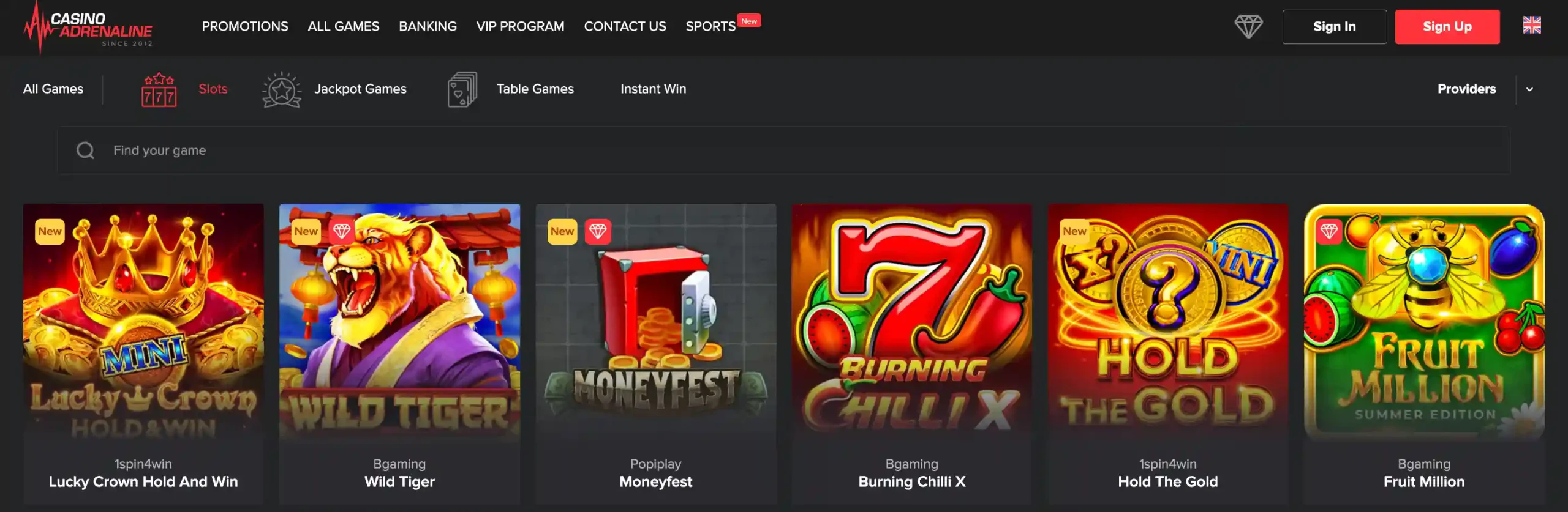 Casino Adrenaline, Play Online Slots and Games with Bonuses for Real Money